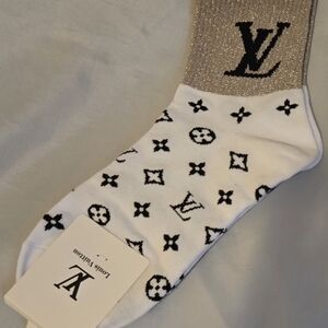 LV White&Black Patterned Casual Socks